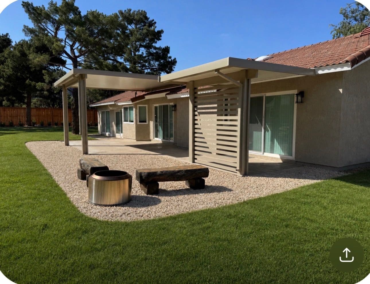 Project Dual Alumawood Patio Covers With Privacy Wall in Lake Elsinore image