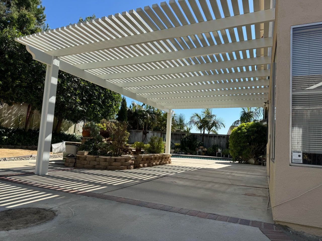 Project White Lattice Patio Construction in Murrieta image