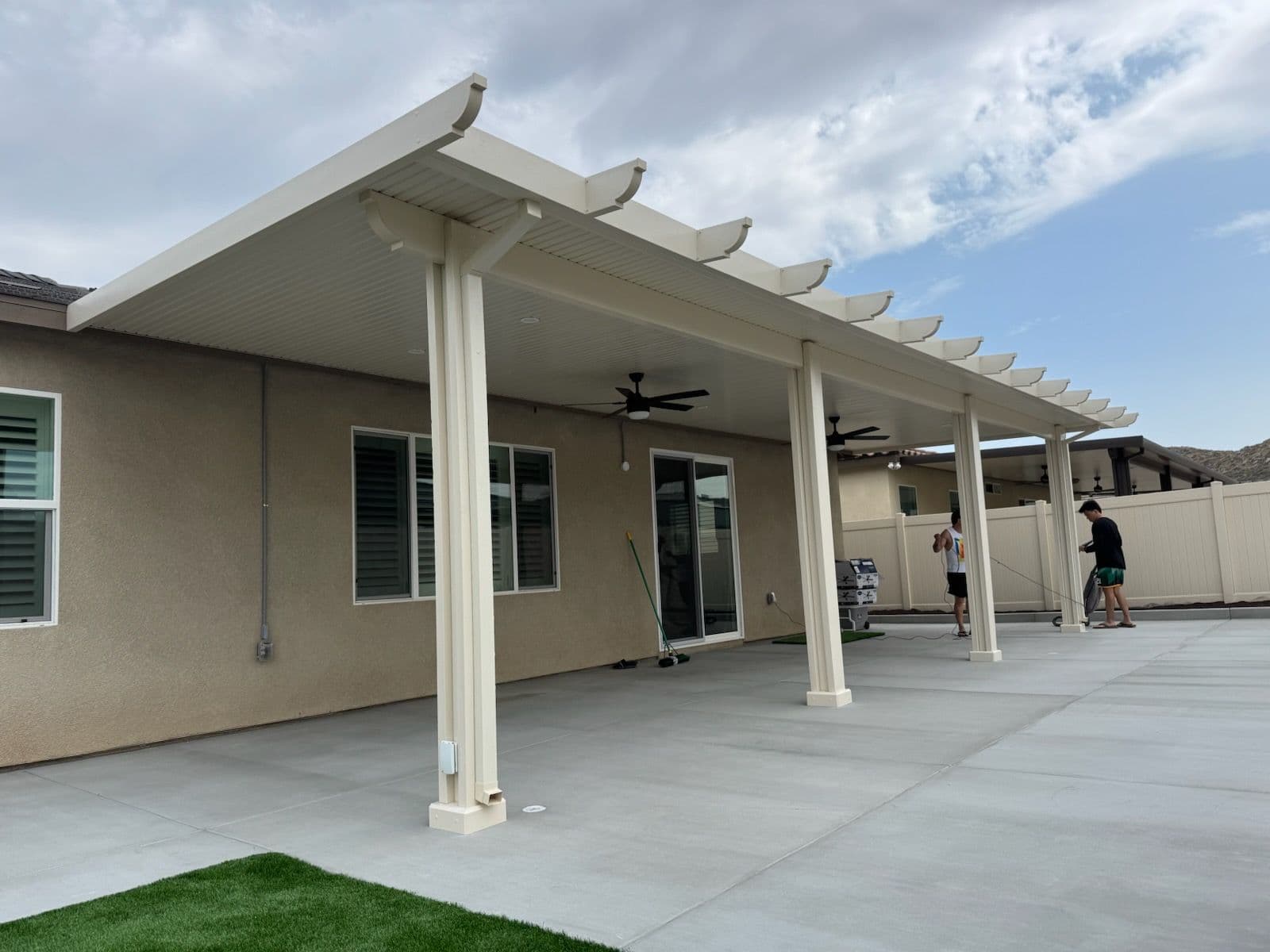 Desert Sand Aluminum Patio Installation in Wildomar CA
