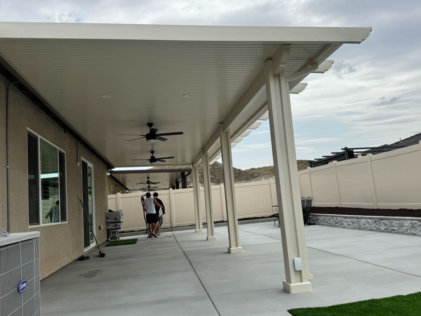 Desert Sand Aluminum Patio Installation in Wildomar CA
